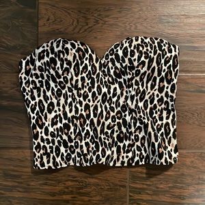 Worn Womens Strapless Top Cheetah Print Size Small